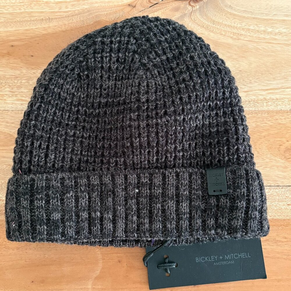 New Brick + Mitchell Amsterdam Black Twist Beanie Hat